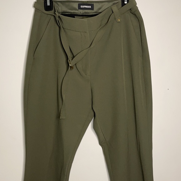 Olive Green -Belted - EXPRESS- size 12 - Picture 3 of 5